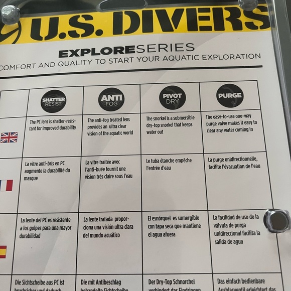 NIP AQUA LUNG US DIVER EXPLORE SERIES ADULT SNORKEL /MASK SET - FUCHSIA - Picture 4 of 6